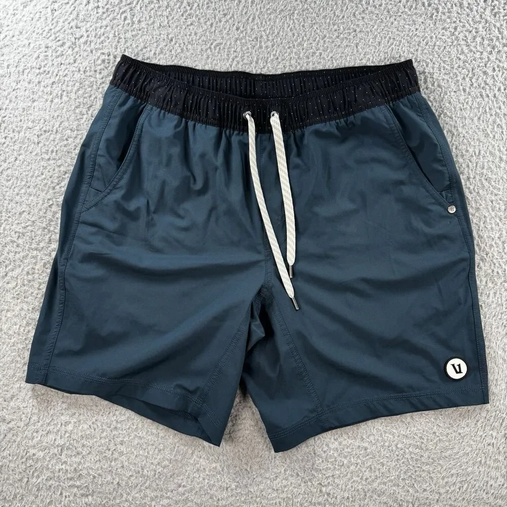 Vuori Kore Shorts Men’s M 9” Lined Teal Blue Athletic Performance